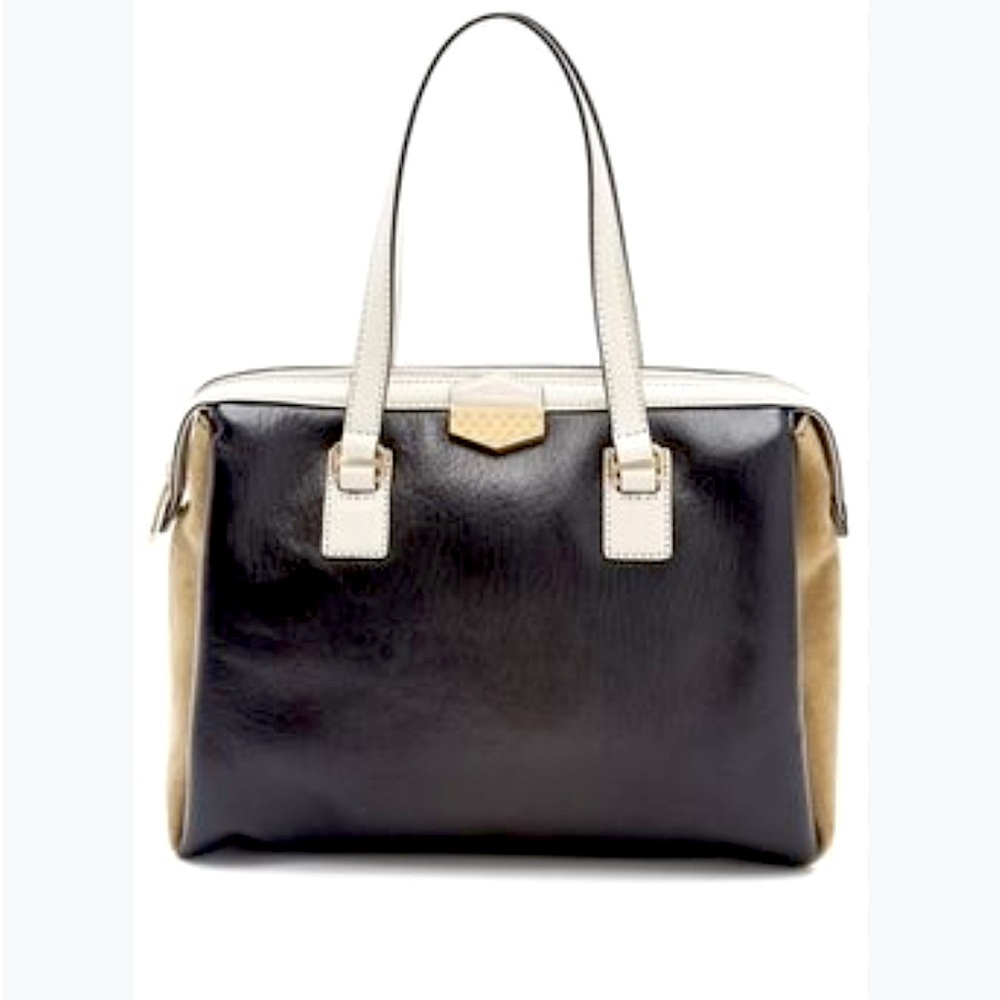 Marc Jacobs Spot On Colorblocked Large Satchel black and brown
